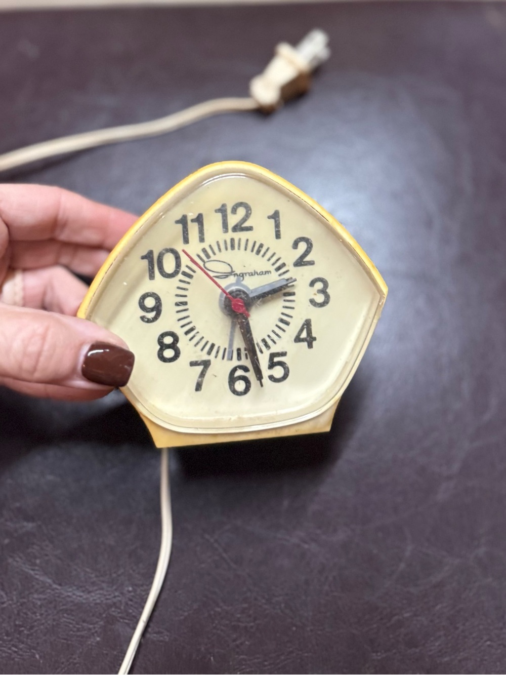 Yellow Retro Electric Alarm Clock works